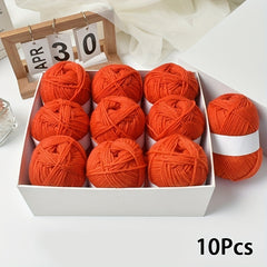 10pcs Four Strand Hand Knitted Doll Crocheted Polyester Wool Ball Yarn