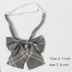 Plaid British Bow Tie Lady Tie Uniform Wear Bowtie Women Cravat Female