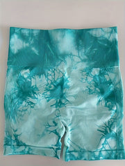 Tie Dye Seamless Butt Lifting Yoga Shorts High Waist Fitness Activewear