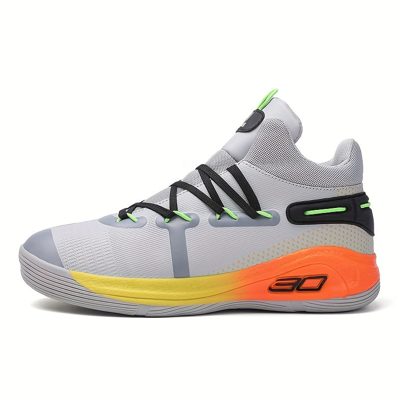 High Top Men's Basketball Shoes Breathable Non Slip Lace Up Sneakers