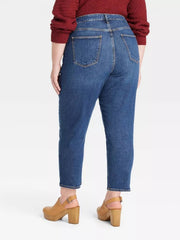 High Waist Straight Leg Denim Pants