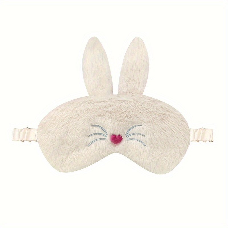 Cute Rabbit Ears Plush Eye Mask for Travel Rest