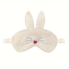 Cute Rabbit Ears Plush Eye Mask for Travel Rest