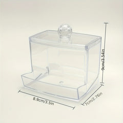 Clear Cotton Swab Box Cotton Pad Holder Container Storage Jar