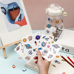 4pcs Cartoon Astronaut Waterproof Sticker for Space Cup Mug Notebook