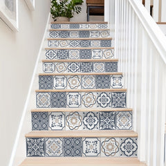 Mediterranean Printed Stair Stickers for Walls Floors