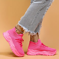 Women's Chunky Knit Sneakers with Arch Support