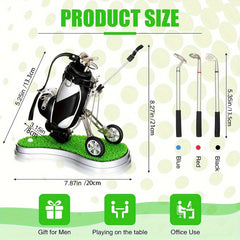 Golf Pens Set & Holder Stocking Stuffers Desk Accessories for Men