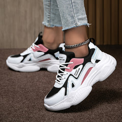 Women's Chunky Heel Sneakers Casual Wear Resistance