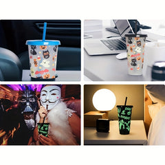 Halloween Straw Cup 710ml Plastic Drinking Cup
