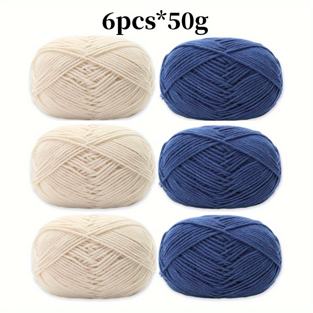 6pcs 4 Medium Worsted Crochet Yarn 100% Acrylic Soft Yarn DIY Knitting 50g