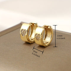 Heart Studded CZ Earrings - Perfect Gift for Any Occasion