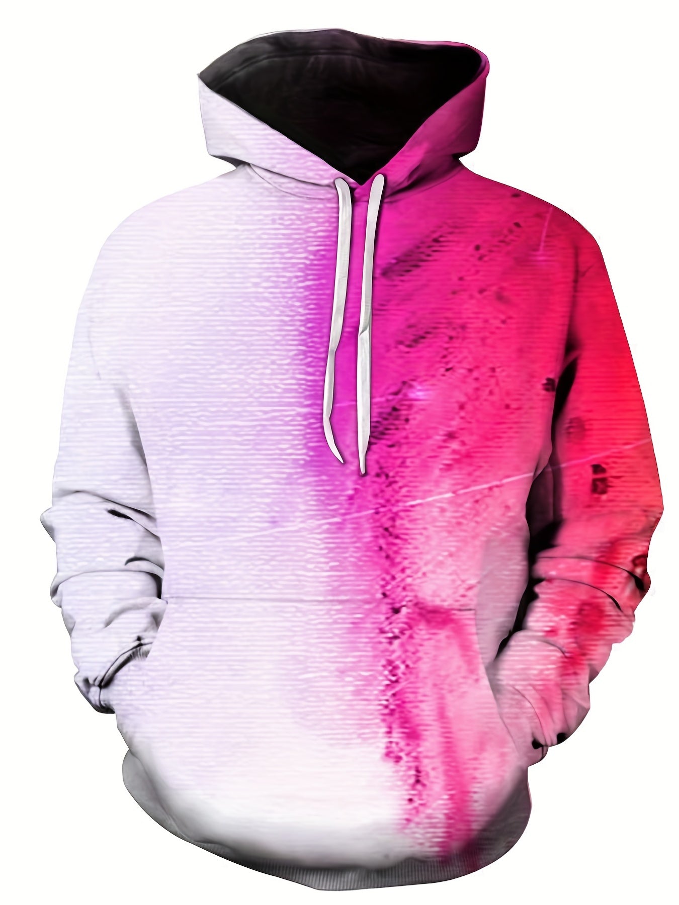 Starry Sky Planet Print Hoodie Men Drawstring Pullover