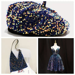 Colorful Velvet Sequin Fabric Glitter And Embroidery DIY Sewing Material