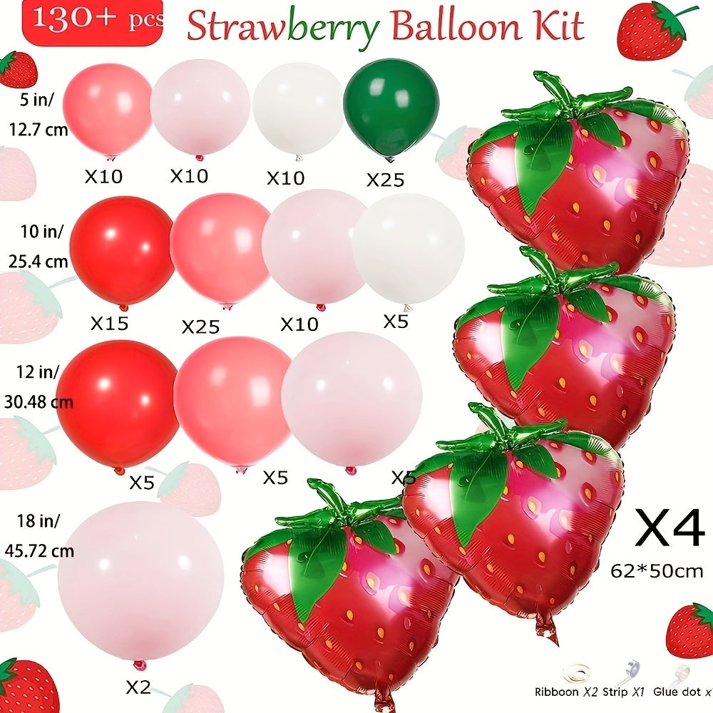 131pcs Strawberry Candy Fruit Theme Arch Garland Set Balloons For Party Decor