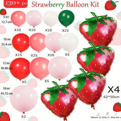 131pcs Strawberry Candy Fruit Theme Arch Garland Set Balloons For Party Decor
