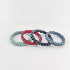 4 Pack Casual Silicone Rings for Women and Men