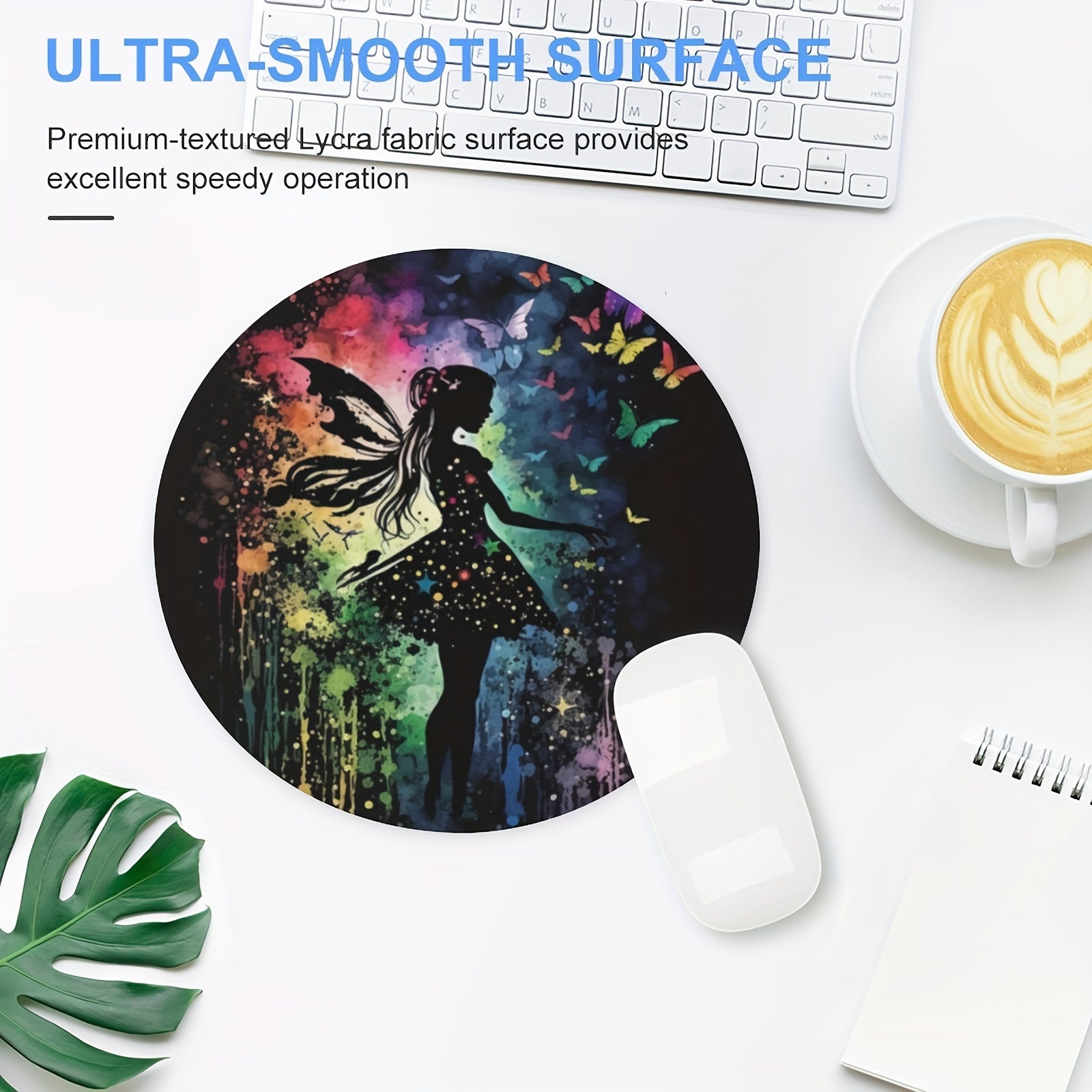 Fairytale Round Mouse Mat Non-Slip Rubber Base Mousepad 7.87x7.87x0.1inch