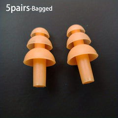 5 Pairs Washable Silicone Earplugs for Swimming and Drifting