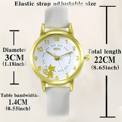 Kids Cat Luminous Watch With PU Leather Belt