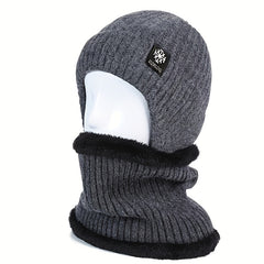 Outdoor Skiing Knitted Hat Thickened Ear Protection Beanie & Scarf