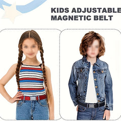 2 Pack Kids Magnetic Belt Elastic Easy Buckle