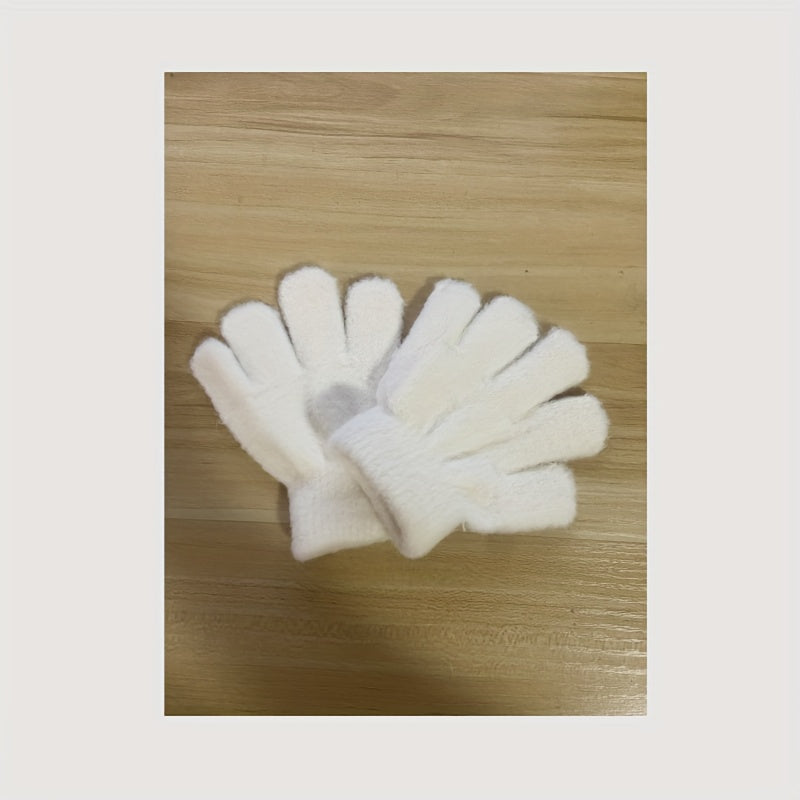 Warm Knitted Children's Gloves for Autumn/Winter
