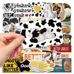 50pcs Salt Cow Butter Series Graffiti Stickers Waterproof DIY Diary Sticker Pack
