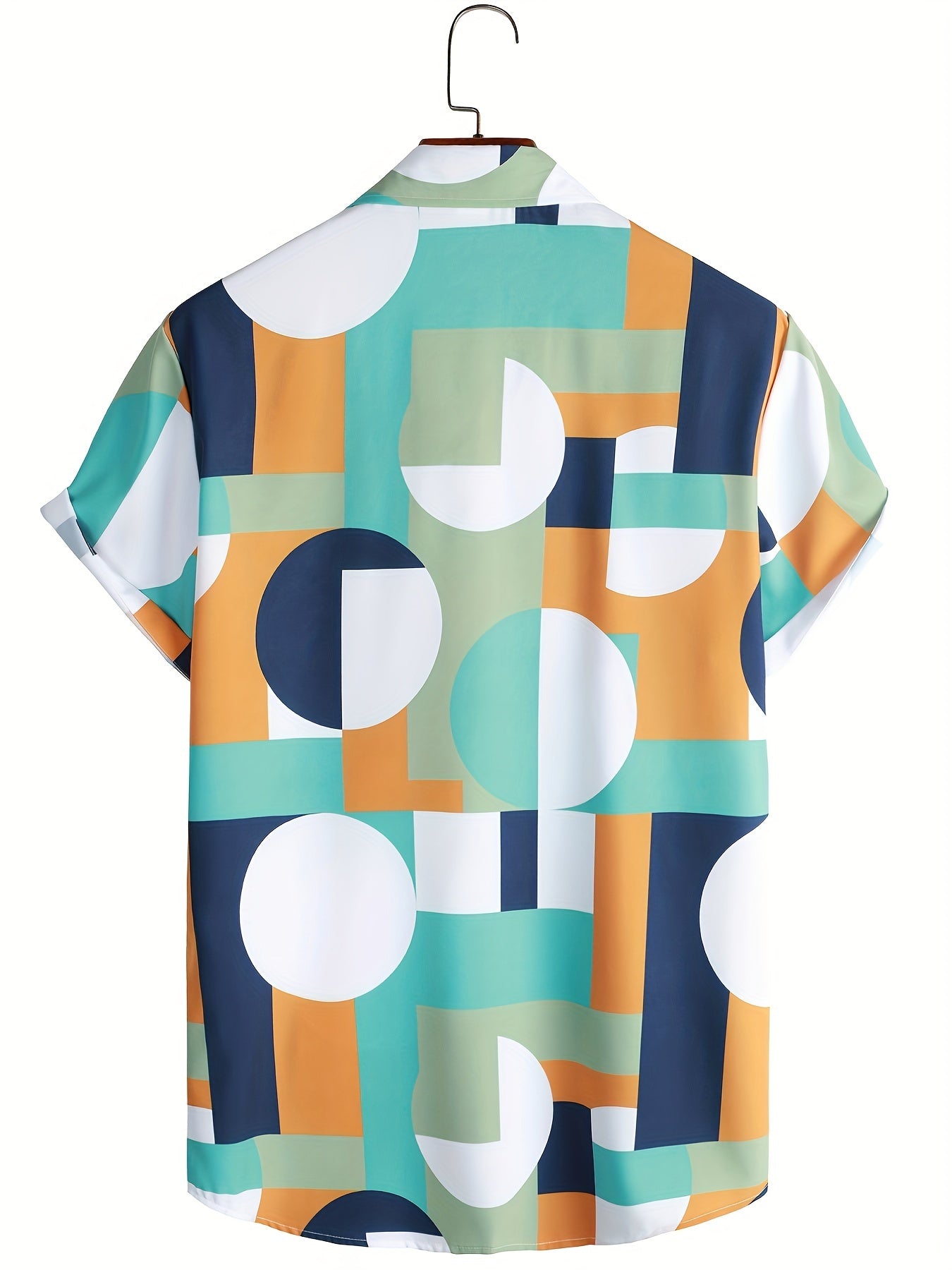 Men's Casual Square Pattern Short Sleeve T-shirt for Summer