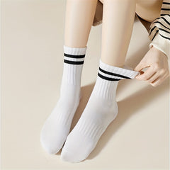 10 Pairs Striped Sports Socks for Women