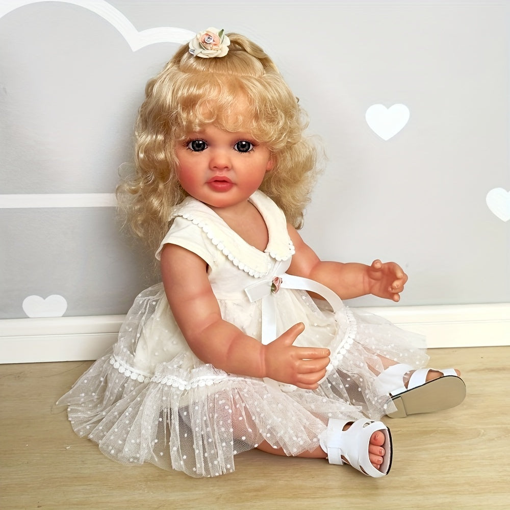 22'' Reborn Baby Doll Blonde Hair Soft Vinyl Princess Anime Theme