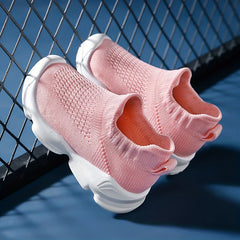 Girls Lightweight Breathable Woven Sneakers Anti Slip Low Top Slip On Shoes
