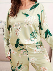 Lounge Set Women's Plus Floral Print Long