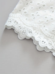 Toddler Girls Flowers Lace Trim Cotton Shorts Kids Summer Clothes