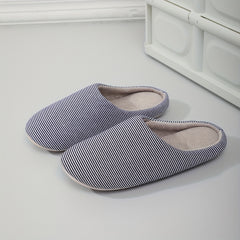 Cozy Striped House Slippers for Men Winter Shoes