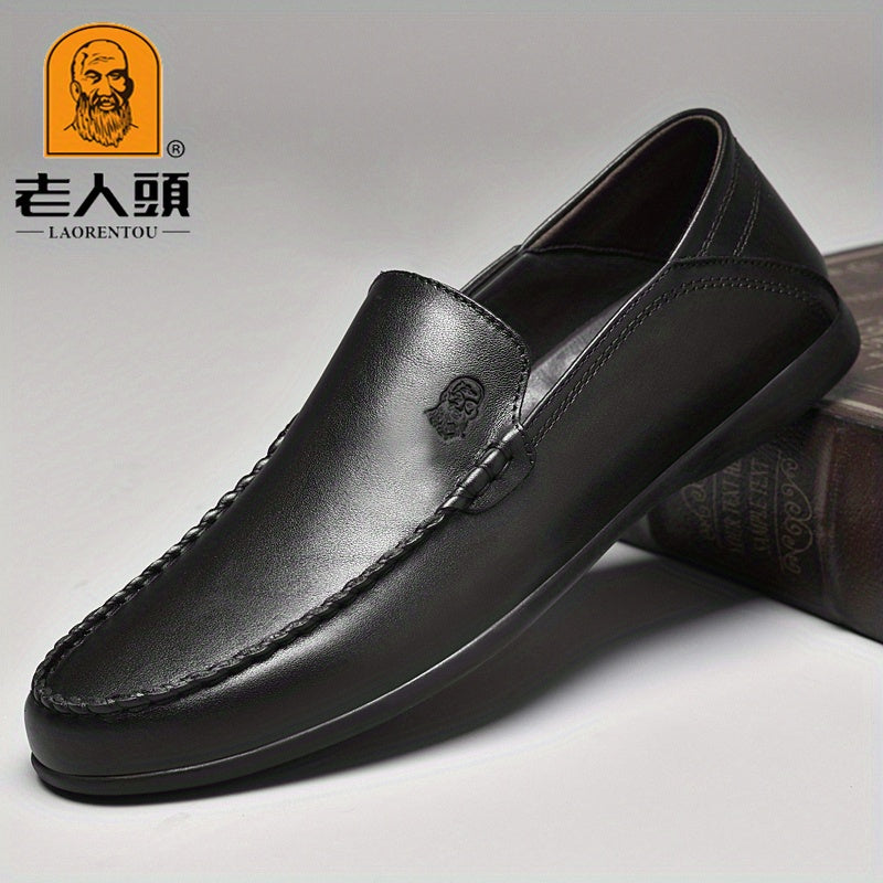 LAORENTOU Men's Leather Slip On Shoes Lightweight Casual Shoes