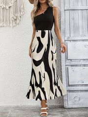 Abstract Print High Waist Bodycon Skirt for Spring