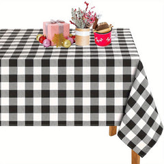 Red Christmas Plaid Tablecloth Waterproof Table Cover