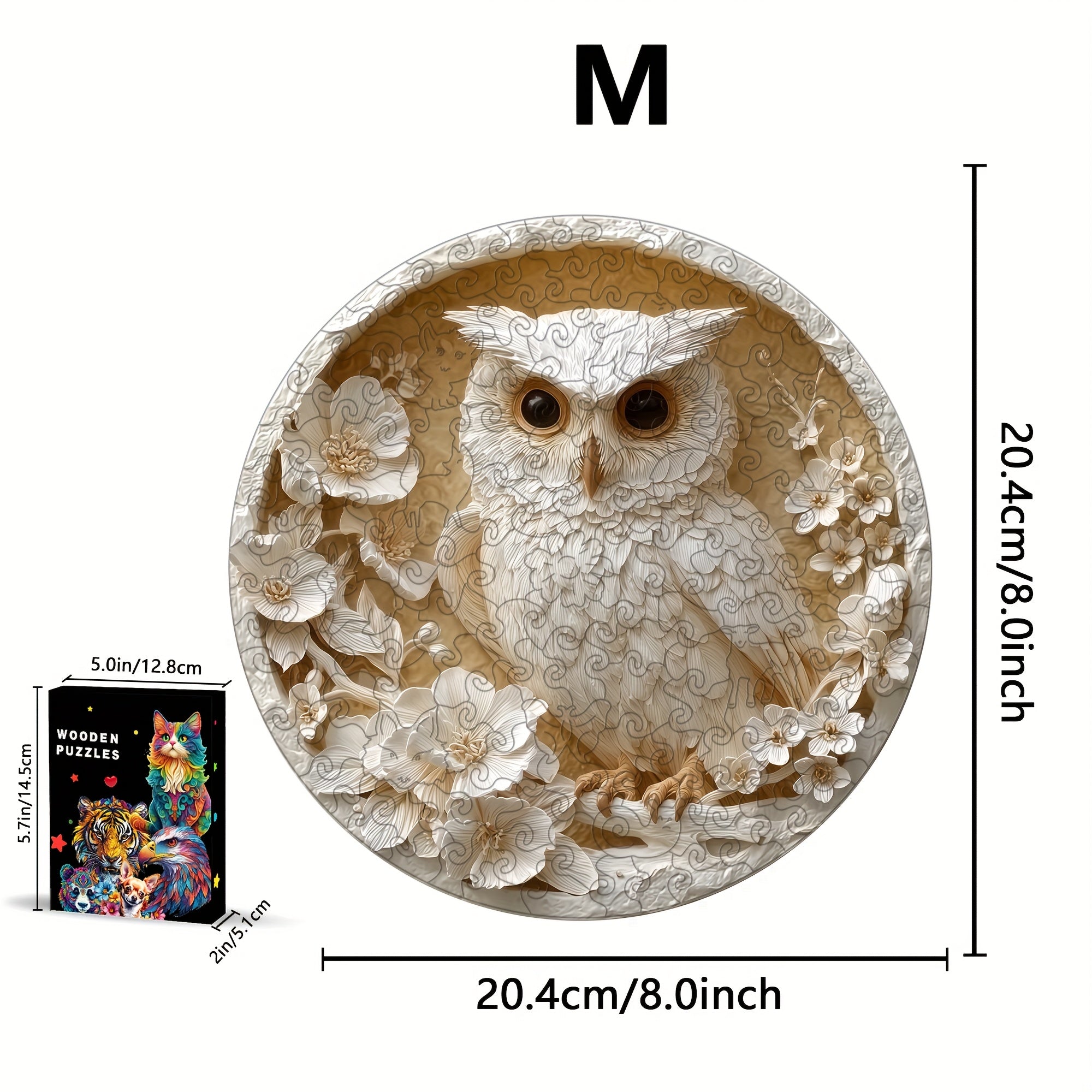 Challenging Owl Embossed Wooden Puzzle - Unique Animal Shape