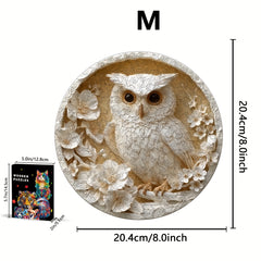 Challenging Owl Embossed Wooden Puzzle - Unique Animal Shape