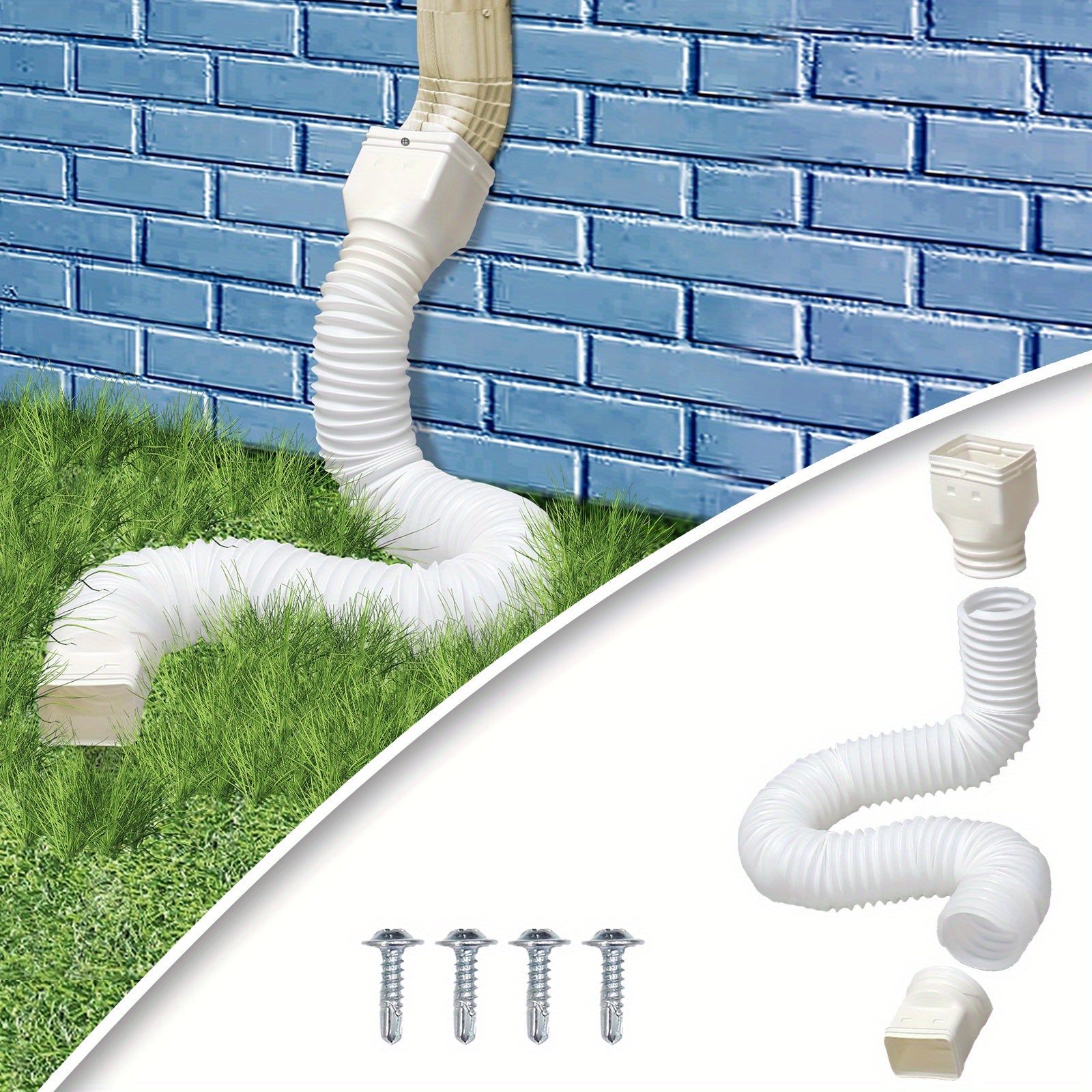 Downspout Extender Telescopic Rain Gutter Drain Extension Flexible Tool