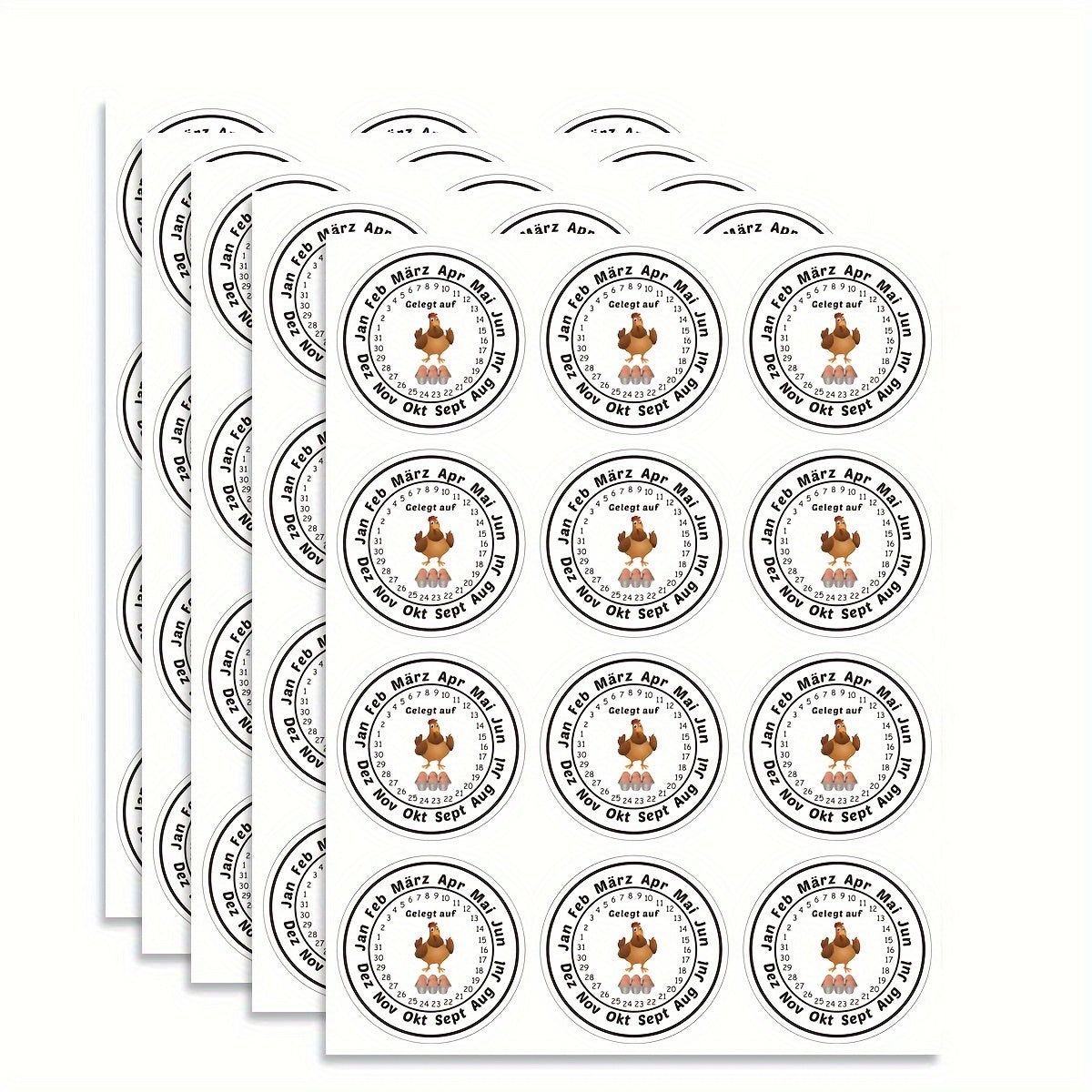 60pcs 2in Fresh Egg Carton Date Label Sticker Farm Egg Label