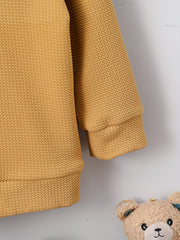 Boys Bear Pattern Hooded Sweatshirt for Spring Fall