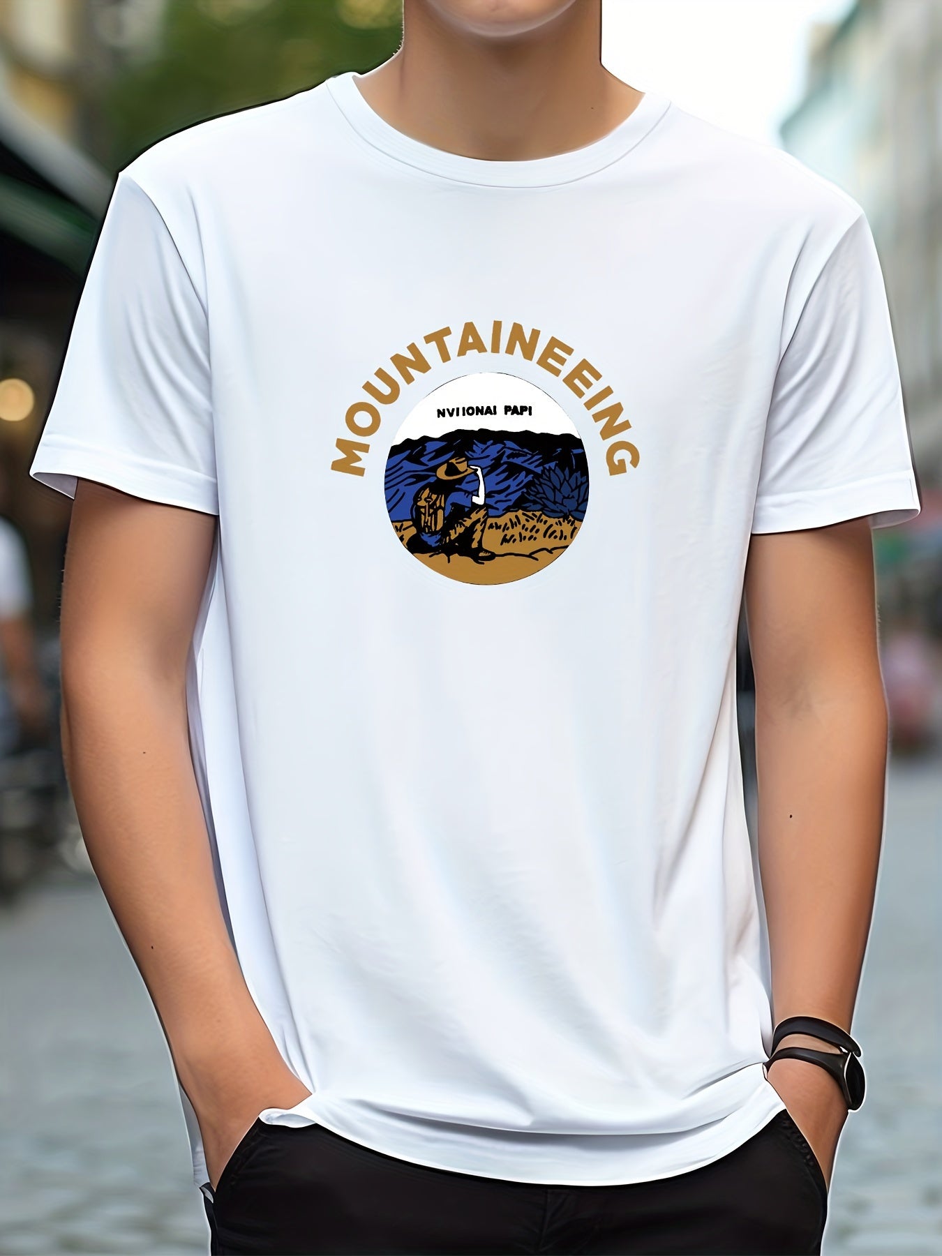 Men's Casual Printed Round Neck Tee Shirt For Summer
