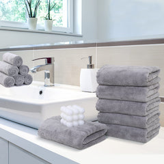 6pcs Colorful Hand Towels Set Microfiber Coral Velvet Face Towels