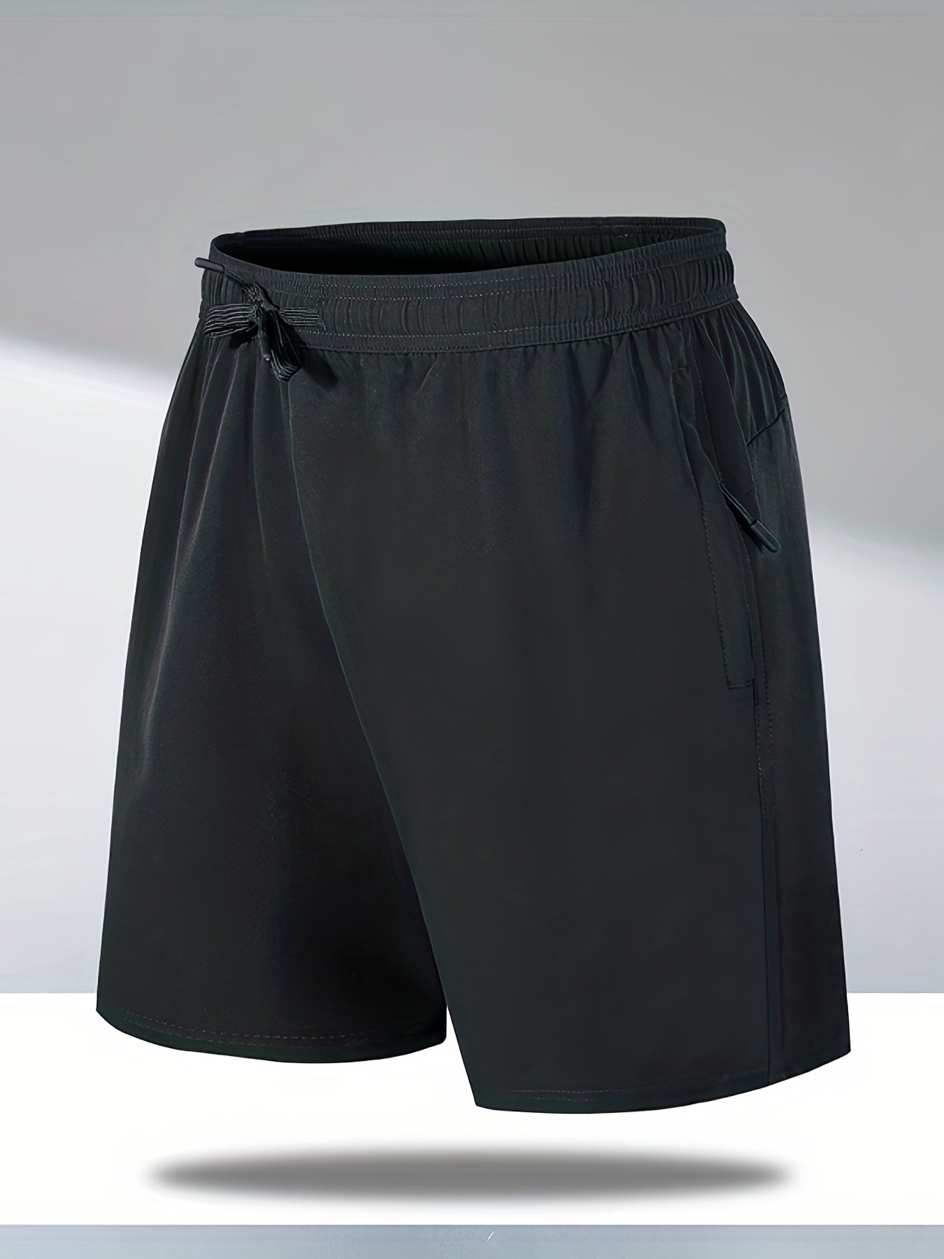 Men's Solid Shorts Pockets Elastic Waist Drawstring Summer Beach Lounge