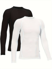 HOPLYNN Youth Compression Shirts 2 Pack Long Sleeve Moisture Wicking Baselayer