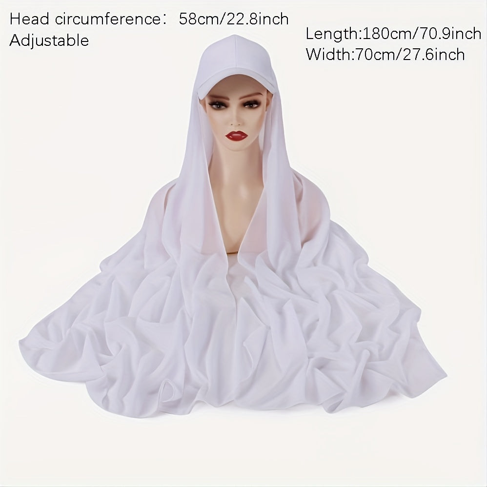 Chiffon Baseball Cap Scarf Women's Solid Accessories