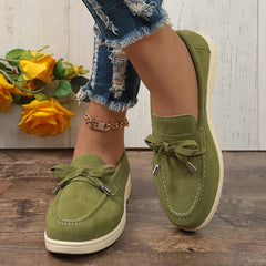 Flat Skate Shoes with Bowknot Decor Slip On