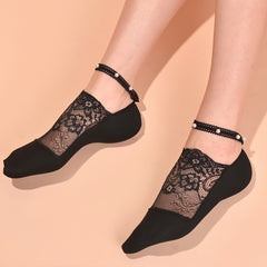 Pearl Lace Socks Thin Breathable Invisible Socks Lace Strappy Women's Stockings